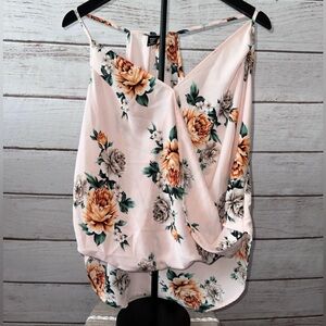 SHEIN Curve Floral Draped Sleeveless Top 3XL,Summer Tops,Spaghetti Straps, Cute